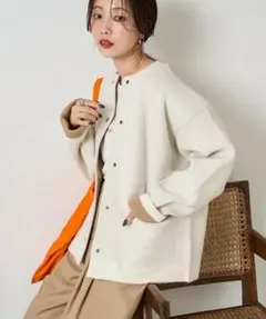 【最終価格⭐︎】裏配色 スナップ ニット カーディガン