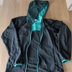 NIKE ウィンドブレーカー フード付き ブラック/ターコイズ