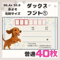 NEW【ダックスフント①】宛名シール　差出人シール　普通サイズ　40枚　動物　犬