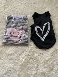 犬服 2点セット Sサイズ ストライプ・ハート