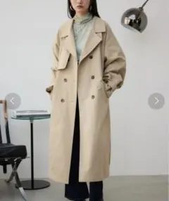 新品・未使用】Trish コンパクトツイルスカーフ付きステンカラーコート 