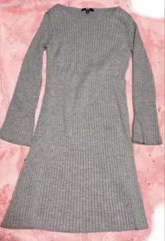 ユニクロ レディース 長袖ワンピ グレー