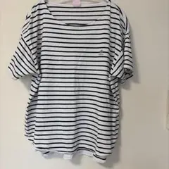 HANG TEN ボーダー 半袖Tシャツ LLサイズ ロゴ刺繍入りハンテンのサムネイル