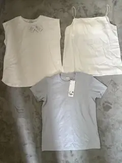 【未使用】UNIQLO含む 夏トップス3点まとめ売り／Tシャツ・ブラトップ