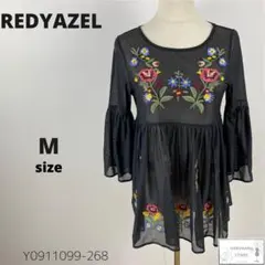 美品 REDYAZEL レディアゼル チュニック シアートップス 花柄刺繍 M