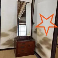 鎌倉彫 伝統工芸品 鏡台 ドレッサー ミラー 化粧台 漆塗り 松竹梅 和