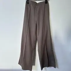 しまむらLutique 暖かストレートパンツ L ヘリンボンブ ゴムウエスト