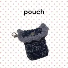 【匿名配送】 ネイビー フリルポーチ