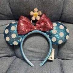 ディズニー ミニーマウス 水色ドット カチューシャ