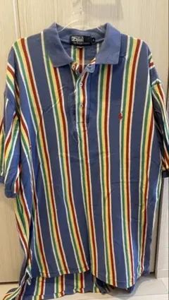 カラフルストライプ ポロシャツ 大きめ