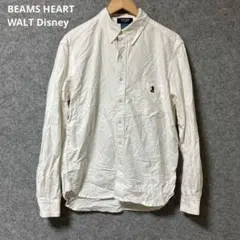 BEAMS HEART WALT Disney ホワイト コットン 長袖シャツ