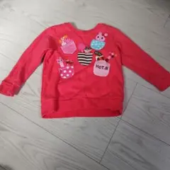 ミキハウス　ホットビスケッツ　ピンクトレーナー　100
