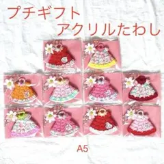 ハンドメイド　アクリルたわし10個　個包装　プチギフト　ほんの気持ち　感謝　Ａ5