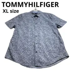 TOMMY HILFIGER 総柄　半袖シャツ リーフ柄 スリムフィット　春夏のサムネイル