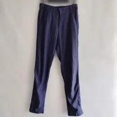 ofuon ネイビー ストライプ カジュアルパンツ S