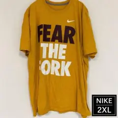 NIKE Tシャツ 2XL ビッグロゴ バックプリント 黄