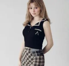 andmary♡Mila ribbon knit tops andmary Mila ribbon knit tops - トップス新しい