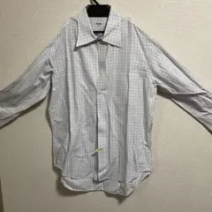 Scented ホワイト チェック柄 ワイシャツ　514
