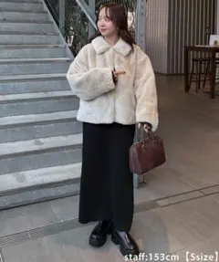 Discoat フェイクファーコート　ショート丈