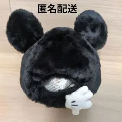 ファンキャップ　黒ファー　ミッキーの耳と手あり