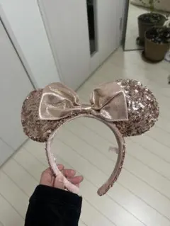 ミッキー耳カチューシャ ピンク スパンコール