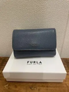 FURLA ブルーグレー 三つ折り財布