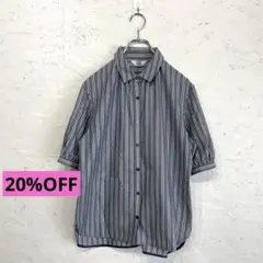 【J.PRESS】BEZ 空羽ストライプシャツカラーブラウス　コットン　9のサムネイル