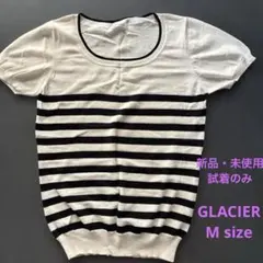 GLACIER ストライプ 半袖ニット M