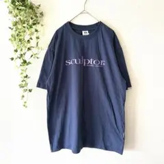 SCULPTOR 半袖Tシャツ 【M】ブルー ネイビー 綿 オーバーサイズのサムネイル