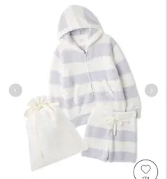 【新品】 ジェラート２ボーダー パーカ ショートパンツ　ルームウェア　上下セット