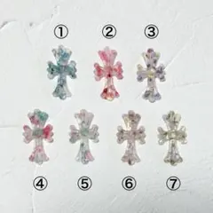 ネイルパーツ クロム クロムパーツ 十字架 ドライフラワー 花