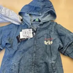 ヒスミニ フード付きデニムジャケット 袖付け替え 110 新品 定価14175円