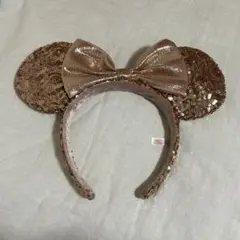 ディズニー スパンコール カチューシャ ピンクゴールド