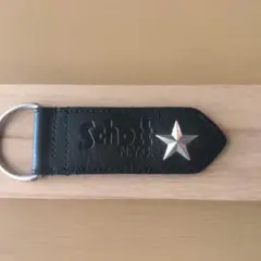 Schott NYC レザーキーホルダー ブラック