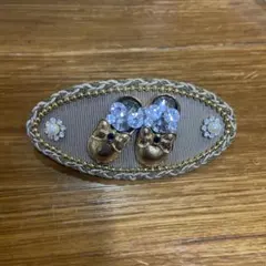 【美品】靴柄　バレッタ