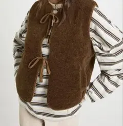【美品】ZARA ボアベスト ブラウン XSサイズ
