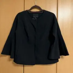 BANANA REPUBLIC ブラック ノーカラージャケット フレアスリーブのサムネイル