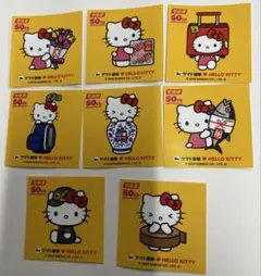 く*ち様 ハローキティ 50周年記念ステッカー 8枚セット