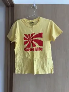 Good Life 英字プリント Tシャツ イエロー
