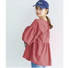 (美品)coca ペプラムブラウス ボリュームスリーブ バックコンシャスブラウス