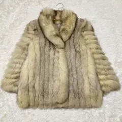 サガフォックス SAGA FOX 毛皮コート フォックスファー 銀サガ Lサイズ