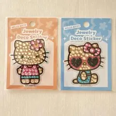 キティ 日焼けキティ　ジュエリーデコステッカー サングラス
