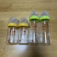 ガラス製哺乳瓶 広口　160ml 240ml 4本セット