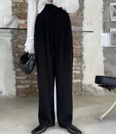 黒 ワイドパンツ S