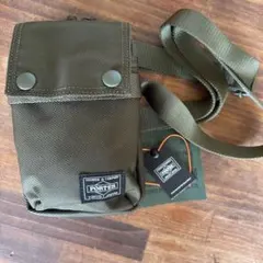 極美品 PORTER バリスティックナイロン ショルダーポーチ カーキ