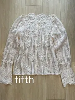 fifth アイボリー レース 長袖ブラウス sサイズ