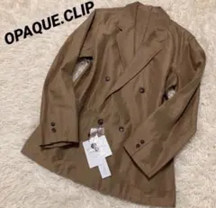 オペークドットクリップ コットンラミー ダブルブレストジャケット　テーラード