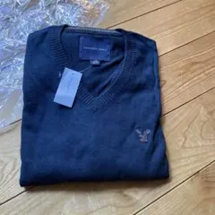 値下げAMERICAN EAGLE ネイビー Vネックセーター　L