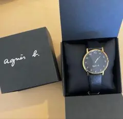 agnes b. アニエスベー 腕時計 ブラック ゴールド