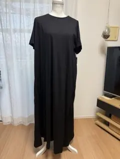 美品】かぐらや ワンピース 日本製 コットン100% レイヤー裾 38/M 黒